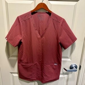 FIGS Casma Three-Pocket Scrub Top Dark Cherry Red Women’s Size XL Nursing